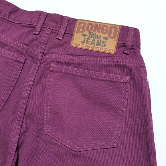Bongo 90's Vintage High Waisted Tapered Leg Button Fly Mom Jeans Plum Purple 13 - Picture 14 of 16